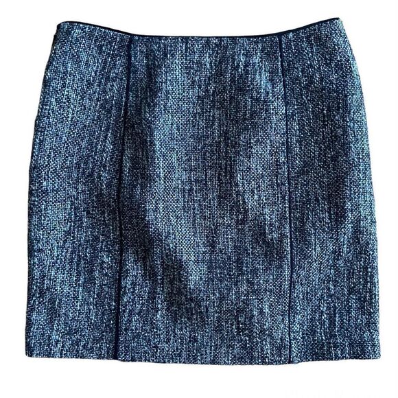 WHBM Black White Silver Tweed Mini Skirt 2 - Picture 3 of 6